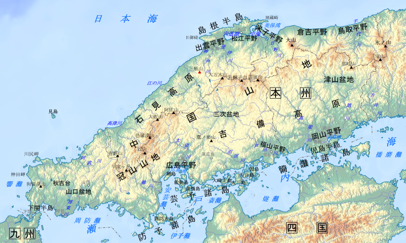 沼田川周辺の地形図