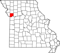 クレイ郡の位置を示したミズーリ州の地図