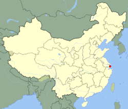 中華人民共和国中の上海市の位置